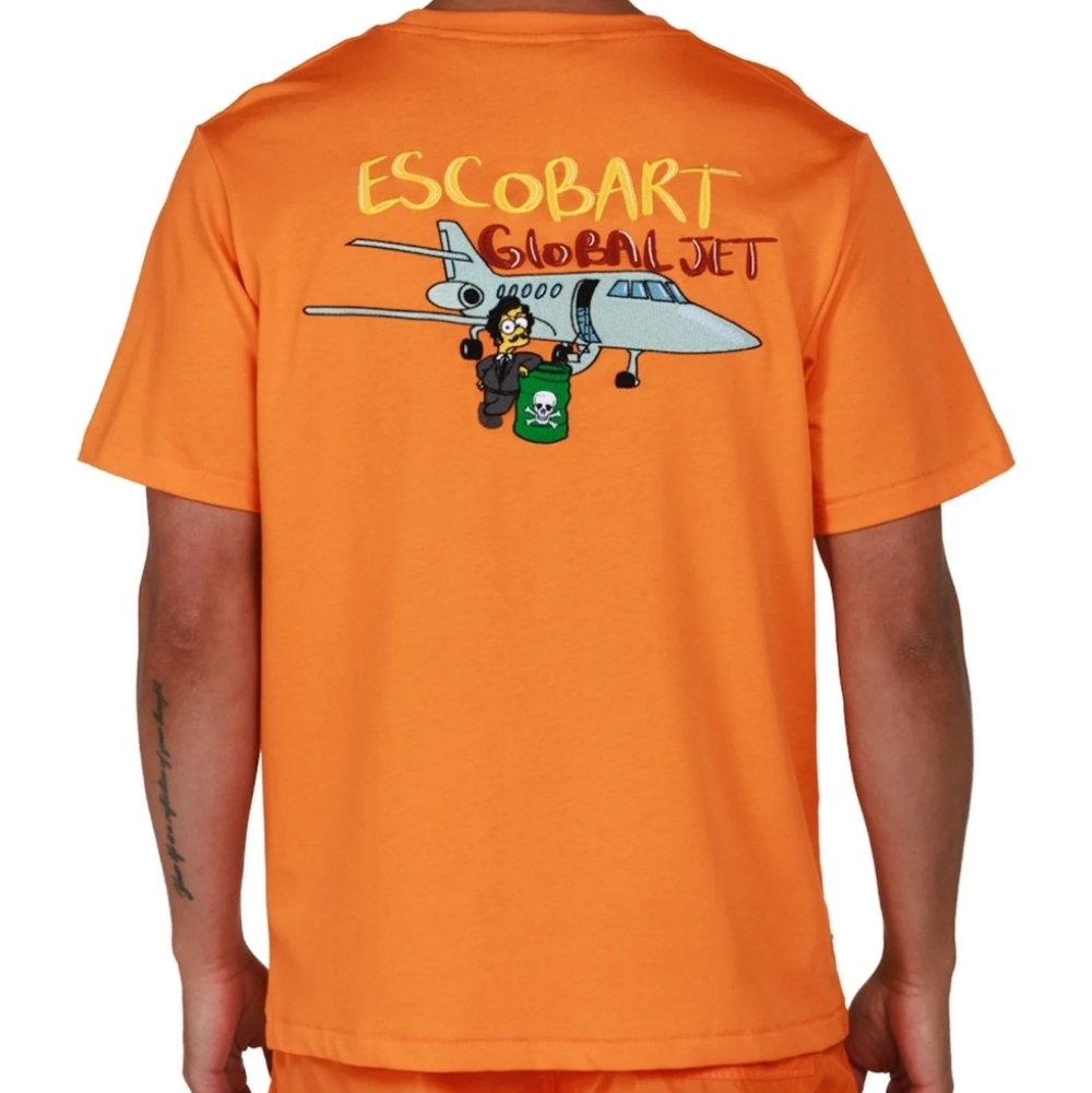 BAIN DE MER ESCOBART GLOBAL JET EMBROIDERED SHORT SLEEVE Orange Graphic BDM TEE